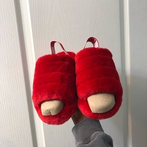 UGG Shoes - Red Fur UGG SlIdes Size 8 UGG Shoes - Red Fur UGG SlIdes Size 8
